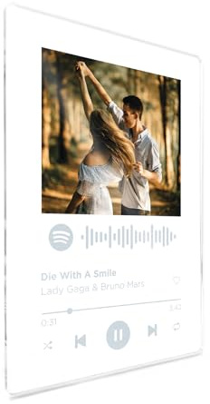 REGALOART Placa Spotify Personalizada - Sin Soporte - Color Blanco - Regalos Originales de Cumpleaños, San Valentín, Navidad, Amigos, Parejas y Familiares