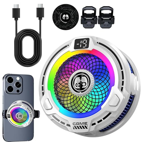 Refroidisseur de téléphone portable, 30 W magnétique | Radiateur de refroidissement portable à vitesse réglable pour streaming en direct, smartphones, jeux d'été, tablettes, temps chaud, Vlog