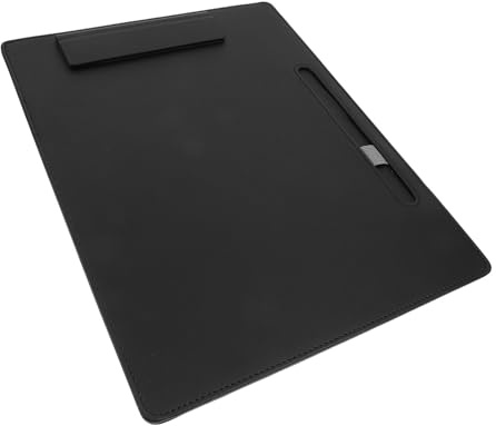 Portablocco A4 in Pu Nero Porta Penna per Ufficio e Aula