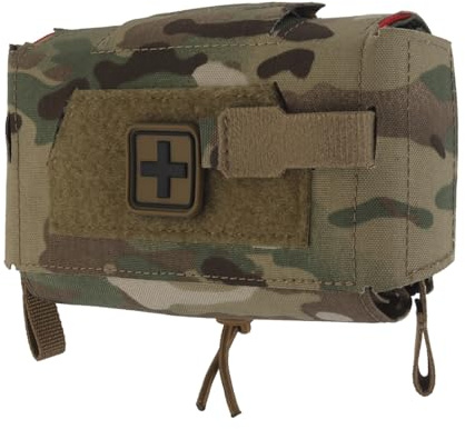 Ceinture de Traumatisme MOLLE Compacte avec Pochette, Kit de Premiers Secours à Arrachement Rapide Système Deux Pièces IFAK, Sac de Survie d'Urgence pour Départ Randonnée en Plein Air(Cp)
