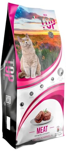 Pet's Garden Top Cats Meat - Crocchette per Gatti Adulti Cibo Secco Ideale per Gatti di Tutte le Razze Ricco di Proteine Nobili Sacco da 20kg Prodotto Italiano