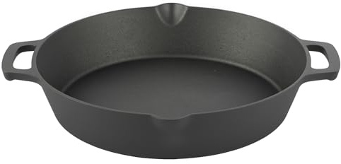 evergoods 1PC 38cm Paella Pan Non-Stick Induction Frying Pan | 38cm non-stick paella pan with cast iron design, suitable for grill, indoor and outdoor cooking, ideal for paella