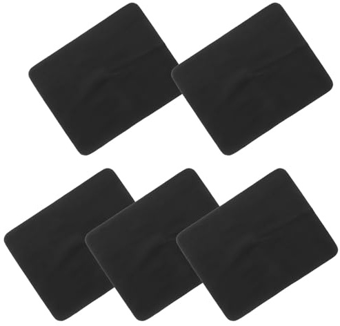 ARTIBETTER 5 Paños de Limpieza para Gafas de Microfibra Negra, Tamaño 14.5x17.5 Cm, Toallitas para Lentes, Limpieza Profesional para Gafas, Pantallas, Cámaras y Dispositivos Electrónicos