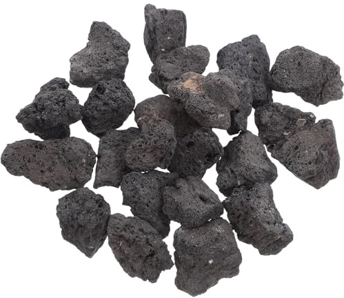 Hemobllo Natural Volcanic Stone Aquarium Decor 200g Pack Black Porous Lava Rocks 2-4cm for Fish Tank Supplies and Planter Decoration