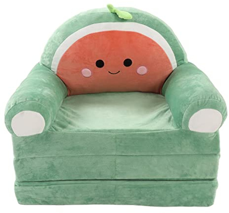 HELEVIA Sofá Plegable para Niños de Dibujos Animados, sofá Cama 2 en 1 con Reposabrazos Ancho y Cojín con Cremallera, para Leer, Jugar a la Siesta en la Sala de Estar y el Dormitorio (Verde)