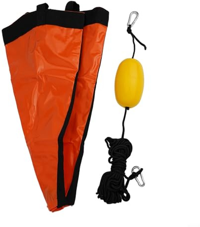 Drift Anchor PVC für Kyak mit Boje Set, Drift Socke mit Harness Boje, für Angelboot Kanu Aufblasbar und Yacht Meer Halten (S)