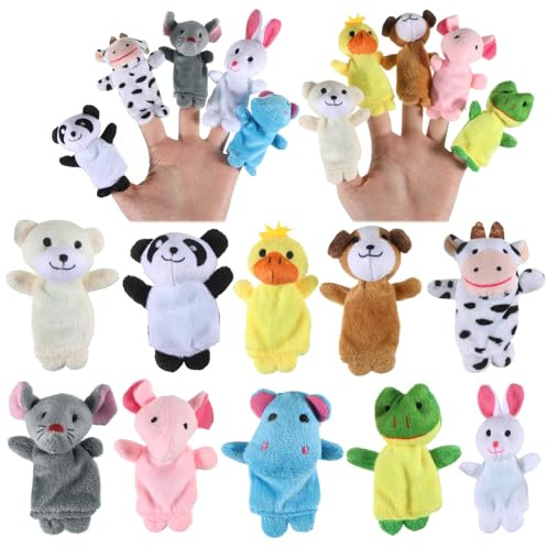 KFHENSOMR Finger Plüschtier, 10 Stück, Plüschfigur Fingerpuppen | Spielzeug Props, Plüsch Tier, Weihnachten Oster Mitbringsel, Geschenk