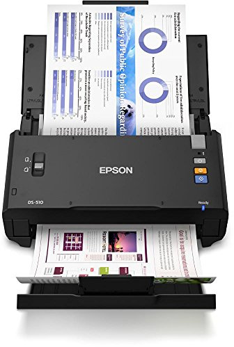 Epson WorkForce DS-510 Sheet-fed scanner 600 x 600DPI A4 Black - Scanners (251 x 914 mm, 600 x 600 DPI, 48 bit, 24 bit, Sheet-fed scanner, Black)