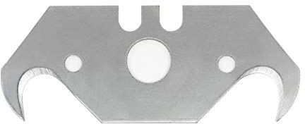 Hakenklingen 50 Stk. Ersatzklingen für Cutter Teppichmesser, Klingen | mit Loch in Mitte, sehr scharf, extra gehärtete Schneide, Klingen für Cuttermesser