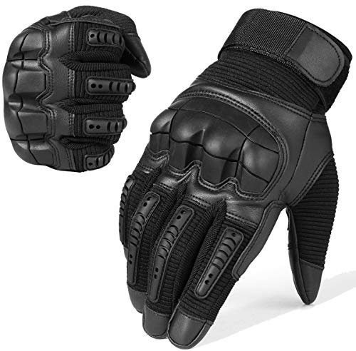 WTACTFUL Motorradhandschuhe Herren Sommer, atmungsaktiv Motorrad Handschuhe Herr Touchscreen mit Protektoren für Taktische Airsoft Paintball Fahrrad einsatzhandschuhe Schwarz M