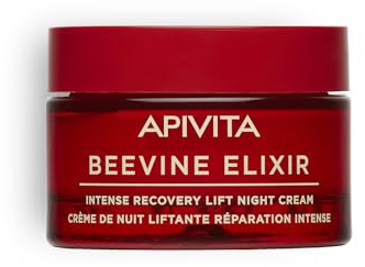 Apivita Beevine Elixir Crema de Noche Lift Recuperación Intensa - Hidratante Facial antiedad - Propóleo, colágeno Vegetal y ácido hialurónico - Rellena Las Arrugas, Aumenta el Brillo y la firmeza.