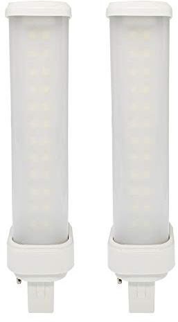 2pcs E-Simpo G24d 2 Pin 11W LED PL Plug in Bulb Horizontal Recessed Rotatable 1000-1200lm PLC CFL 2U PL-C 26W Equivalent Replacement 180D Beam(Need Throw Ballast) (Warm White, G24D Base 2-Pin 21mm)