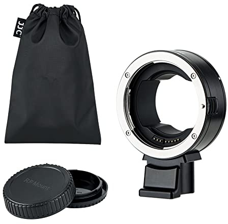 EF-EOS R Auto Focus Lens Mount Adapter for Canon EF EF-S Mount Lens to RF Mount Camera EOS R1 R100 R8 R50 V R5 R6 Mark III II R10 R7 R3 R6 RP with Tripod Foot+RF Lens Rear Cap+EF Mount Camera Body Cap