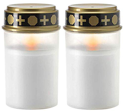 Chilits Lot de 2 bougies solaires LED sans flamme étanches pour rituel de cimetière en plein air