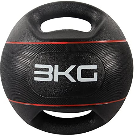 ZXQZ 3/4/5/6/8 / 10kg Dual Grip Medizinbälle, Gewicht Symmetrie Ball mit Strapazierfähigem Gummi & Strukturiertem Griff für Krafttraining (Size : 3kg)