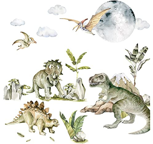 Grandora XXL Dinosaurier Wandtattoo Mond Wandsticker Dino für Baby Kinderzimmer Wandaufkleber Wanddeko DL819-2