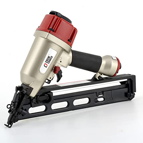CREWTOWER NT65 15 Gauge, 1-1/4 to 2-1/2 Angle Finish Nailer Pneumatic Finishing Nail Gun for Molding, Baseboard, Trim and Finishing, Air-powered