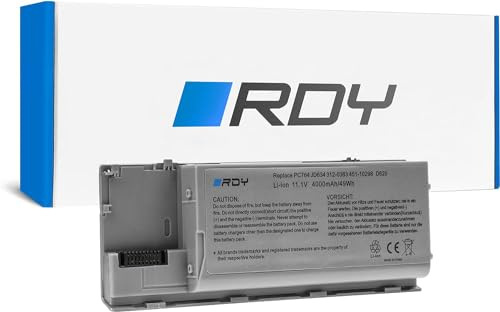 RDY Laptop Akku PC764 JD634 PP18L TD175 TC030 RC126 TD116 NT379 TD117 Notebook Batterie für Dell Latitude D620 D630 D630N D631 D631N D830N PP18L D630c Precision M2300 (Kapazität: 4000 mAh 11.1V)