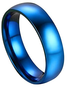 ANAZOZ Ringe aus Edelstahl Herren, Damen Ring Breit Modeschmuck Größe 72 (22.9) Polierter Ring Breite 6mm