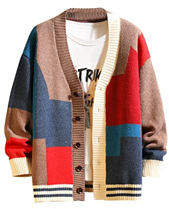 GURUNVANI Cardigan da Uomo Maglioni a Maglia a Maniche Lunghe con Bottoni