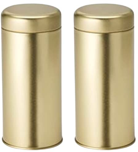 Cha Cult teemando® 2 X Dose Glory gold, 130 g Weißblech, gold, rund, Stülpdeckel, matt H 15 cm, Ø 6,5 cm