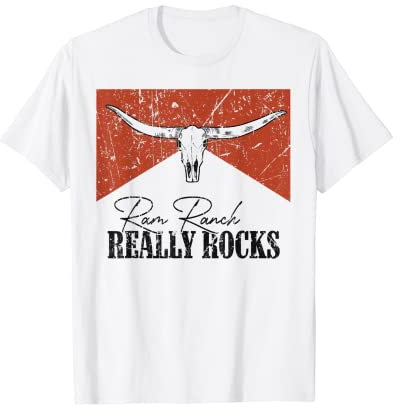 Vintage Bull Skull Ram Ranch rockt Western Country wirklich T-Shirt