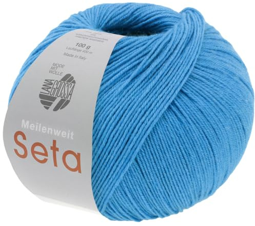 LANA GROSSA Meilenweit Seta | Sockengarn mit Seidenanteil, waschmaschinenfest | Handstrickgarn 55% Schurwolle (Merino), Polyamid, & Seide | 100g Wolle zum Stricken & Häkeln | 400m Garn FB31