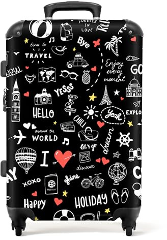 NoBoringSuitcases.com valigia grande 20-23 kg, media, trolley medio, rigida, rigido, da stiva, valigie grandi, bagaglio, leggera, medie rigide, con 4 ruote girevoli, 67 cm - 72 L, Modello di viaggio
