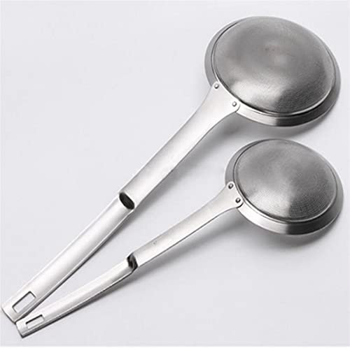 Colini a rete in acciaio inox schiumarola a rete per residui vegetali olio colino colino pentola per zuppa piccolo colino utensili da cucina colino per alimenti (colore: argento XL)