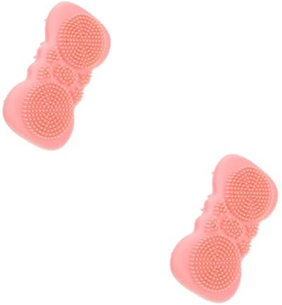 GLEAVI 2pcs Bath Brush Double-Sided Design Silicone Shower Brush for Women Body and Face Cleaning Long Handled Bath Supply