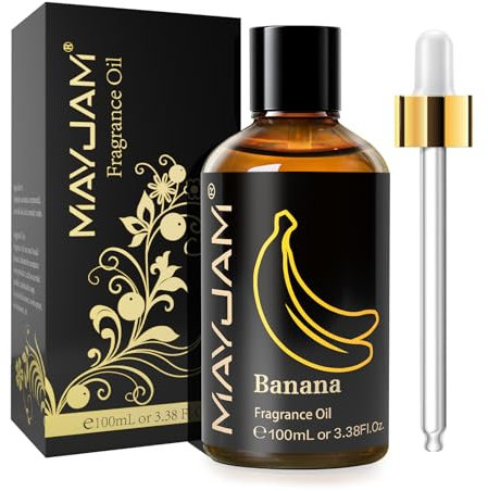 MAYJAM Olio Di Fragranze Di Banana 100ml, Premium Banana Di Fragranze Aromaterapia Per Olio Essenziali di Diffusori, Umidificatori, DIY, Casa