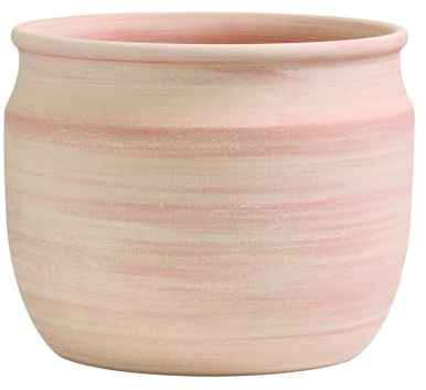 Olly & Rose Keramik Pflanztopf 23cm - Gebürstetes Terrakotta - Blumentopfe Ubertopf für Innen und Außen