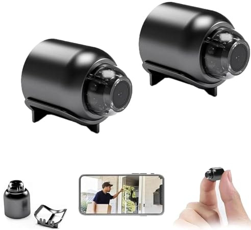 Telecamera Cat Eye, popolare telecamera domestica Cat-Eye, mini telecamera wireless Wifi 1080p con visione inclusa, facile installazione, telecamera per visione notturna per casa ufficio auto (2 pezzi