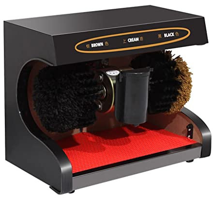 Floor-standing Shoe Shine Machine, Fully Automatic Infrared Sensor-controlled Shoe Shine Processorhine Processor for Hotel Bank Club Hall electric shoe polisher (Color : Marbling) (Black)