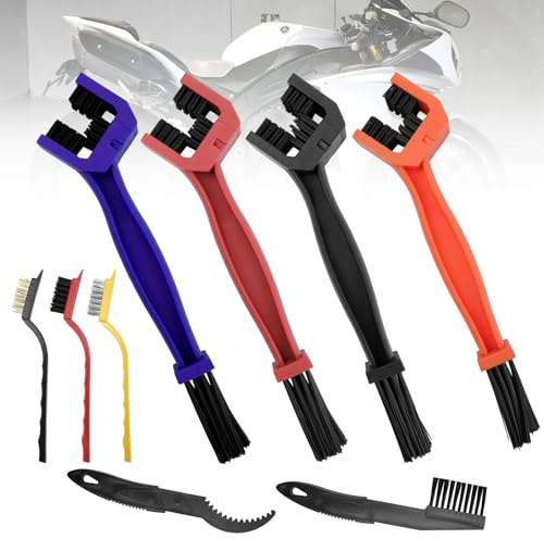 9 Pezzi Spazzola di Pulizia per Catena, Spazzola per Pulizia Degli Ingranaggi, Spazzola per Guarnitura Catena Bici, Pulisci Catena Moto, Pulitore per Catena di Bicicletta per Bici, Auto, Mountain Bike