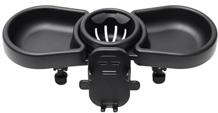 Stroller Snack Tray - Snack Tray for Pushchair | Baby Stroller Dining Tray | Pram Food Tray for Snacks Fruit Water Bottle (Black)