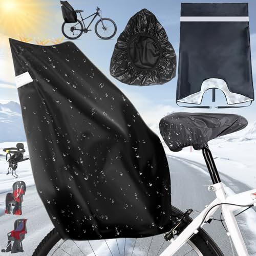 lankai 2 Stück Regenschutz Für Fahrradkindersitz, Hohe Qualität Regenschutz Für Fahrrad Kindersitz, Dauerhaft Regenschutz Für Fahrrad Kindersitz, Für Fahrrad Alle Sitze Geeignet(Schwarz)
