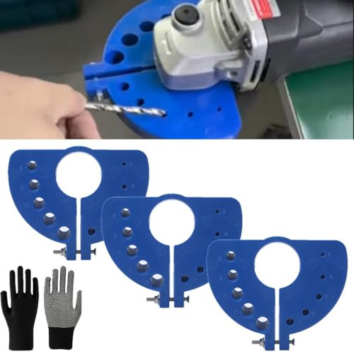 New Drill Bit Sharpener - Drill Bit Grinding Attachment, Drill Bit Sharpener for All Bits, Angle Grinder Drill Bit Sharpener, Multi-specification Drill Bit Grinding, Portable Drill Sharpener(3PCS)