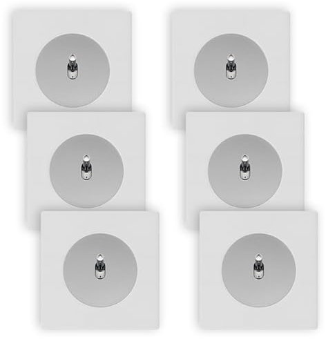 FONTINI - 6 va-et-vient ALU glossy DOM + 6 plaques simples blanc