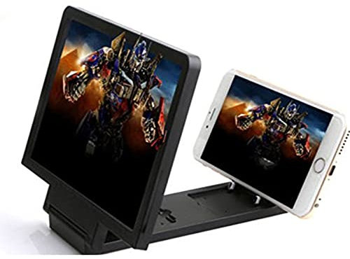 ZJFHEYUO Phone Screen Magnifier 3D Phone Screen Magnifier Amplifying Phone Desktop Bracket 3D Movie Video Amplifier With Foldable Holder