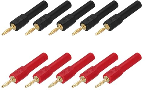 sourcing map 6 Pcs 2mm Banana Plugs, 36A 2mm Plug 4mm Jack Speaker Wire Cable Plugs Connectors, Banana Jack Connector for Speaker Wire Audio Cable, Black&Red