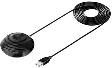 Kisangel USB Kondensatormikrofon Einfache USB Verbindung für Computer und Notebook für Klare Aufnahmen mit Metallgehäuse Runde Form bei Videokonferenzen und Streaming