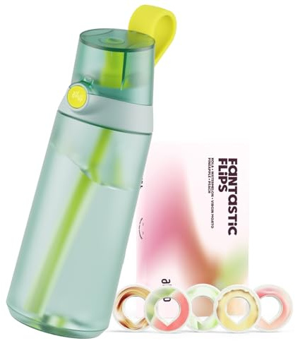 air up Gourde Click Green – Pack de démarrage avec 5 capsules de goût | Bouteille 600 ml sans sucre, passe au lave-vaisselle, sans BPA