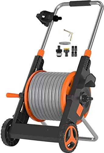 Carrello avvolgitubo, avvolgitubo da giardino per esterni, carrello avvolgitubo pieghevole per esterni, avvolgitubo portatile con ruote, supporto per tubi dell'acqua domestici, con acqua ad alta pre