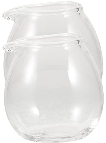 TOPPERFUN Mini Pichet à Lait En Verre 20ml 2 Pièces Design Japonerie Verre Transparent Pour Café Et Sauces Petit Et Pratique