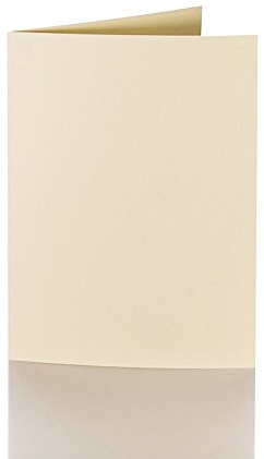 Paper24 75 Faltkarten 120 x 170 mm, 240 g/m² (für B6 Briefumschläge) in Zartcreme