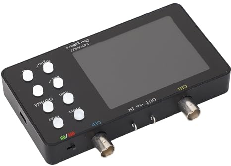 Greensen Osciloscopio Digital Portátil 3.2in Ancho de Banda de Pantalla LCD para Mantenimiento Automotriz, Kit de Osciloscopio Portátil USB 2 Canal 5V