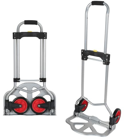 Eikuavons Sackkarre klappbare Transportkarre Faltbarer Gepäckwagen mit ausziehbaren Griff, 60kg Belastbarkeit, 67-95cm höhenverstellbar, 38.5x38x95cm
