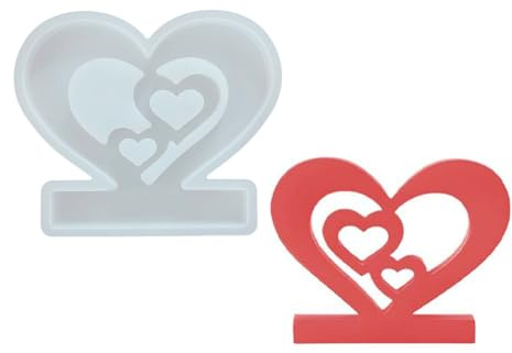 Stampo in silicone a forma di cuore scavato, riutilizzabile, per realizzare gioielli fatti a mano in gesso
