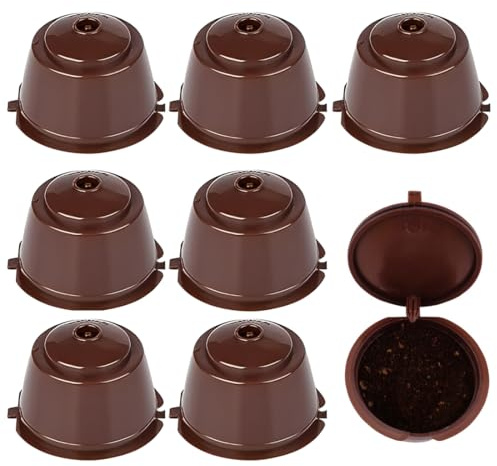 YOFDAL 8 Cápsulas de Café Reutilizables Filtro Recargable, Marrón café